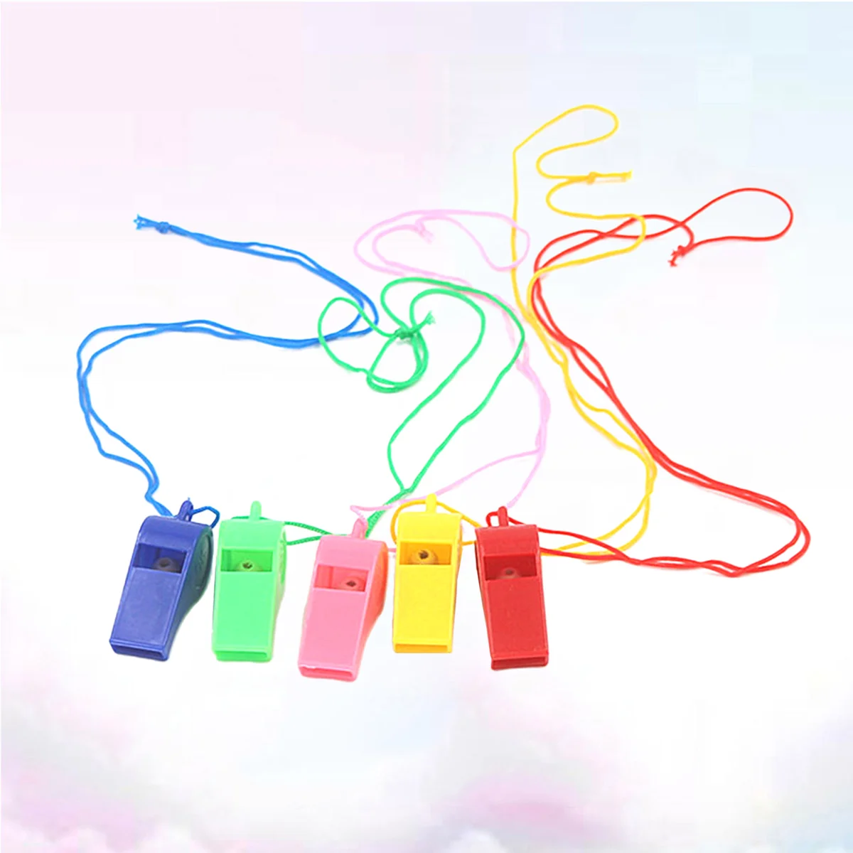 

50Pcs Plastic Whistle Referee Training Whistle Kids Children Gift Party Favor Mixed Color whistle necklace