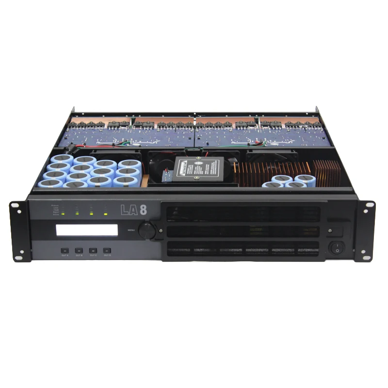 LA8 classe td DSP amplificador de potência áudio profissional 4 canais 1450w controle de software