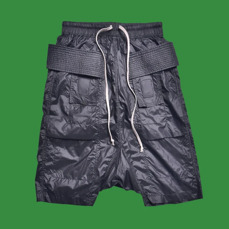 Calça Harlan Double Loop masculina, Brand R0, fina, alta, moda de rua, shorts funcionais, jovem