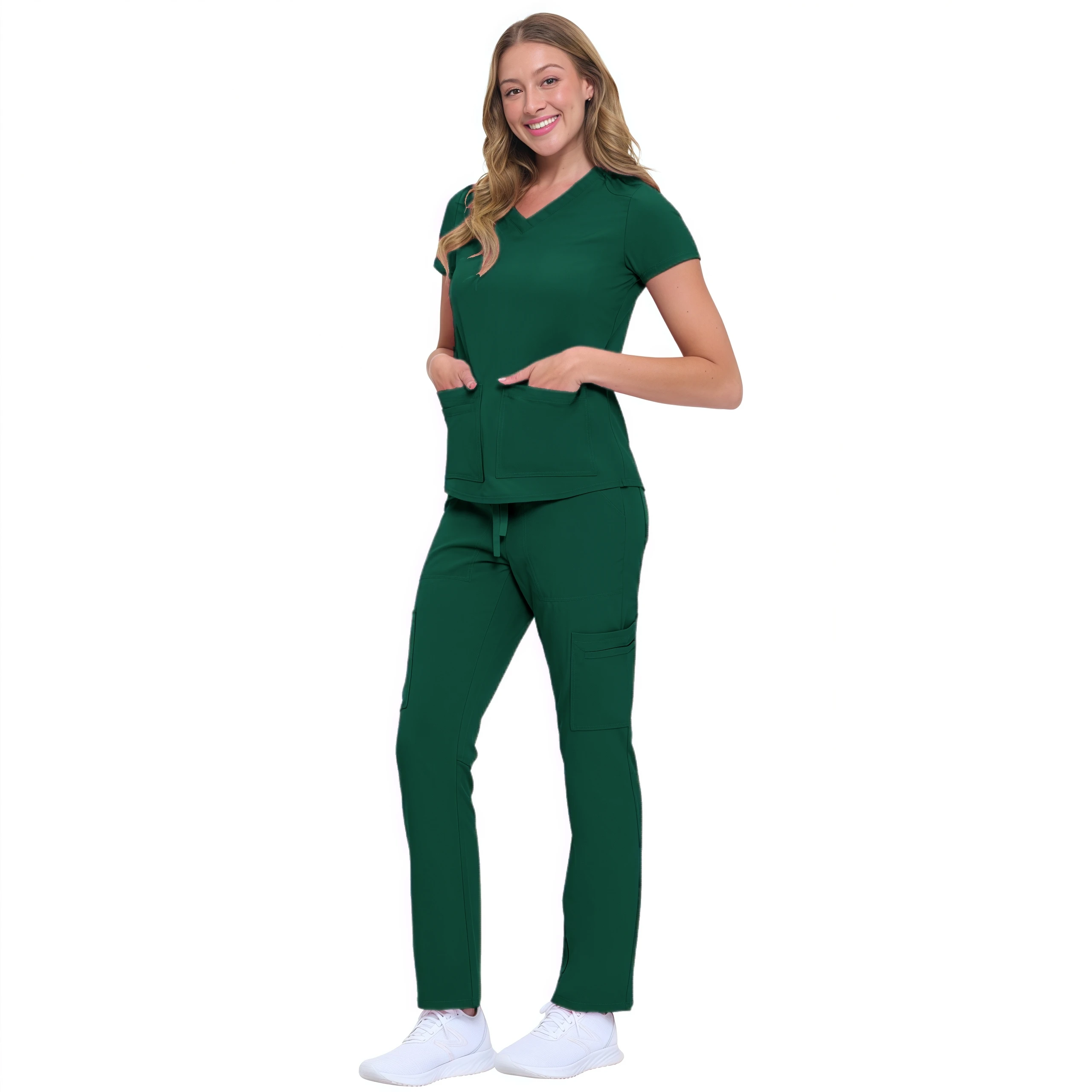 New Women Scrubs Uniform Sets Medical Hospital Dental Clinic Surgical Clothes Doctor Nurse Accessories Beauty Salon Workwear