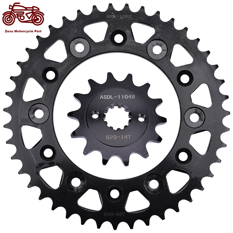 Motorcycle Front and Rear Sprockets Steel Gear Pinion for HONDA CRM250 MD 32 24 CRM 250 AR MD32 CRM250 RP2 MD24 14T/43T 520