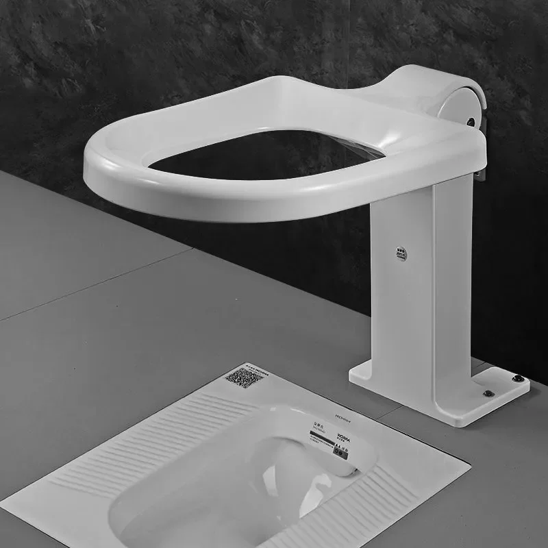 Foldable Wall Mounted Squatting Toilet Seat Converter Thickened Plastic Stool for Elderly Pregnant Women Bathroom Safety Aid