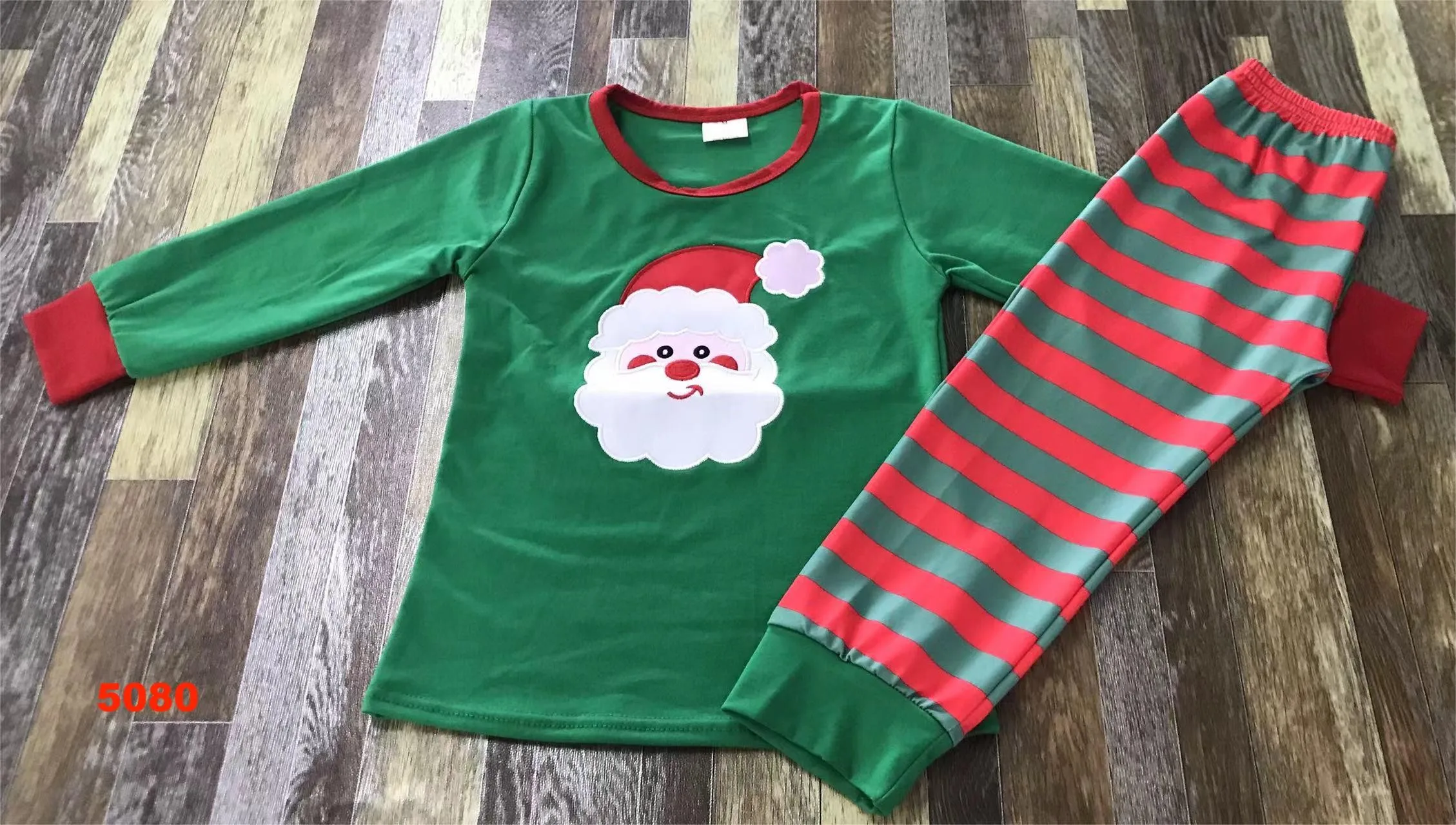 Zwarte Kerstman Jongens Meisjes Van Kleding Kerst Kids Boetiek Lange Pyjama Sets Voor Kinderen Herfst Katoen 0-14 Jaar Oud