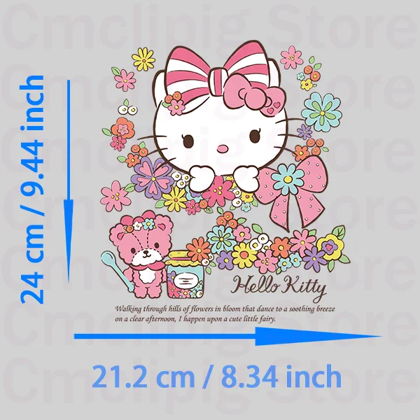 Cute Hello Kitty patches thermocollant DIY Sewing for children heat transfer stickers