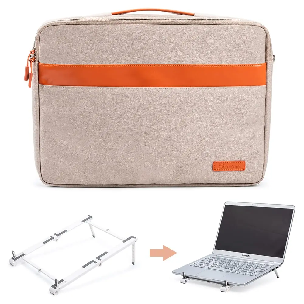 Phomemo Laptop Messenger Bag 15.6 inch Durable and Lightweight Laptop Sleeve Briefcase & Laptop Stand for Office/Travel/College