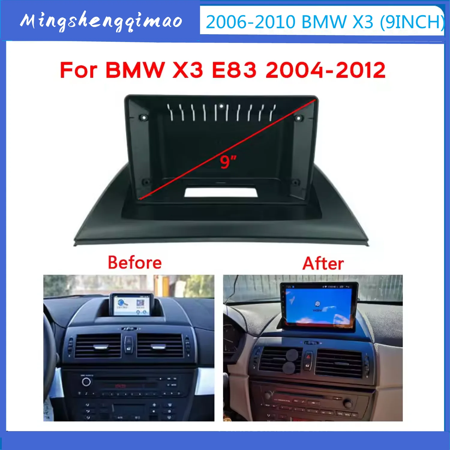 

2 Din Car Radio Fascia For BMW X3 E83 2004-2012 Auto Stereo Audio Player DVD Panel Dash Kit Frame Center Console Holder