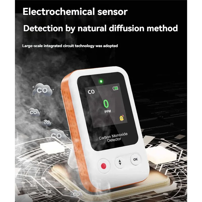 B44C Carbon Monoxide Detector Portable CO Concentration Detection Carbon Dioxide Monoxide Detector With Alarm