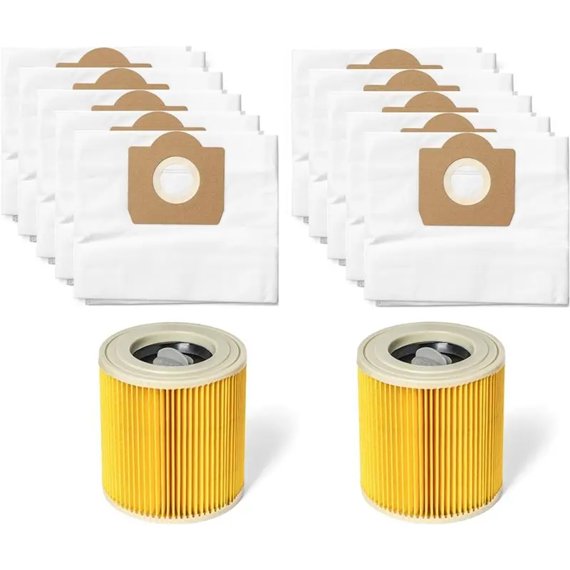 

ABBZ-Vacuum Cleaner Bags& Dust Bag Filter Accessory Set-Filters Included, For Karcher WD2 Plus WD3 WD3P WD 3 Premium MV3 SE 4001