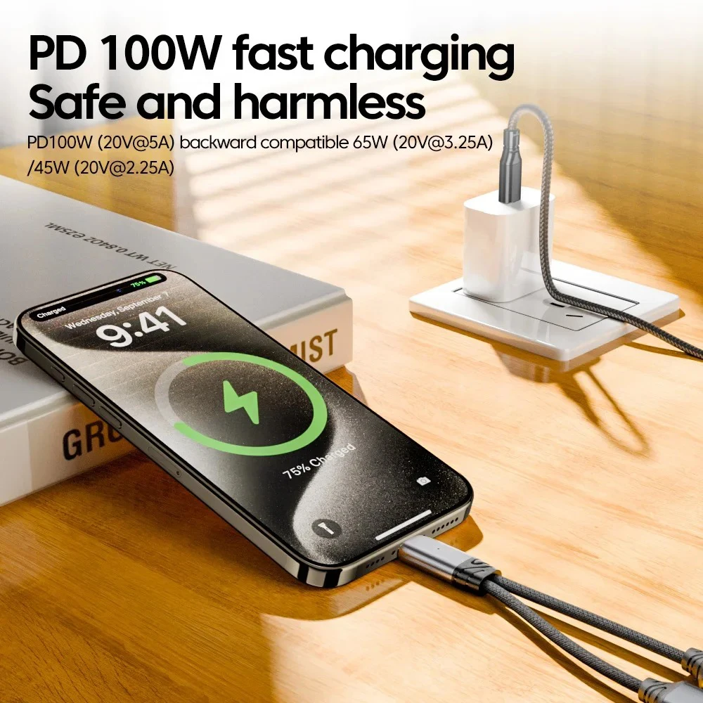 USB C Splitter 2 in 1 Headphone Jack Audio Converter Adapter PD 100W Fast Charging Connector For Macbook Air Laptop Accessories - view 6