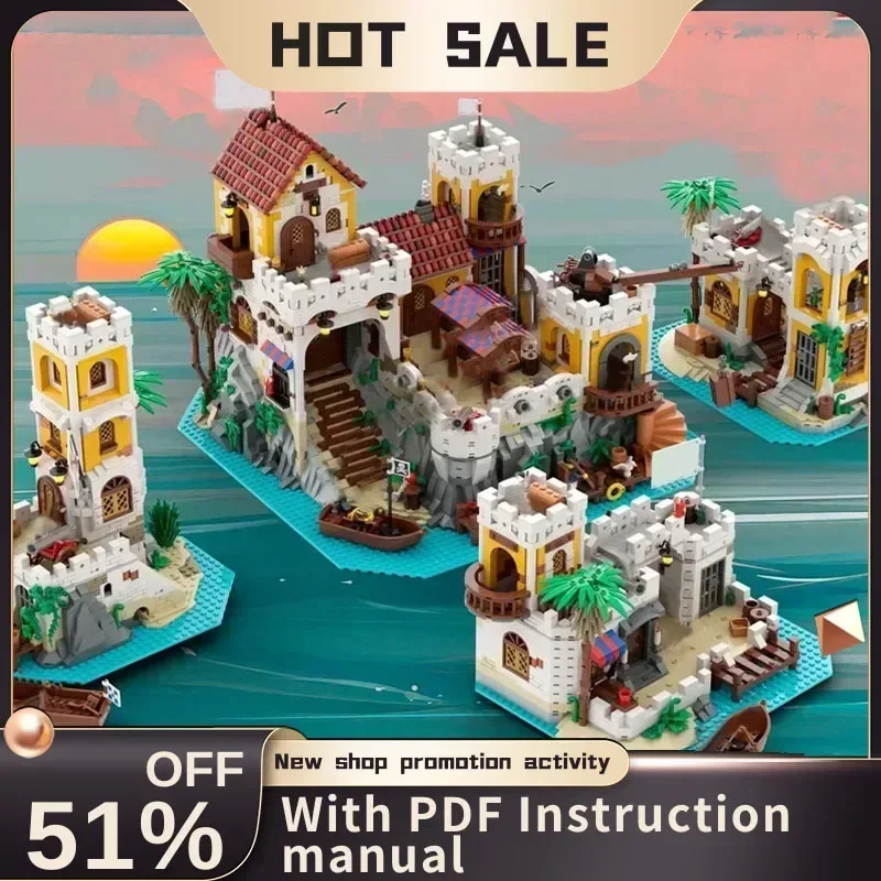 

New 7521Pcs Moc European Medieval Pirates Series View Imperial Soldiers Model Custom Puzzle DIY Creative Ideas Toys Gifts 6276