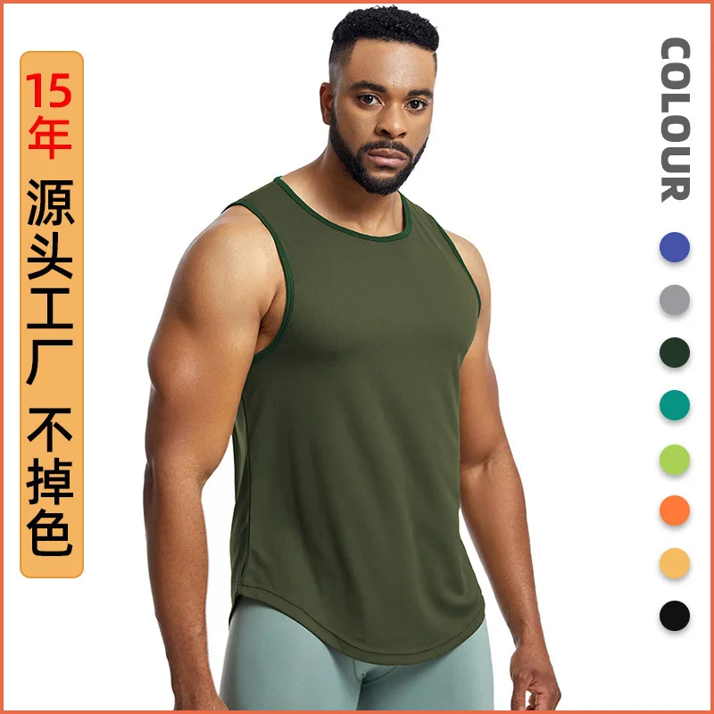 

Silk Grid Sports Vest Men Spring Summer Loose Plus Size Fitness Vest Running Training Basketball Vest