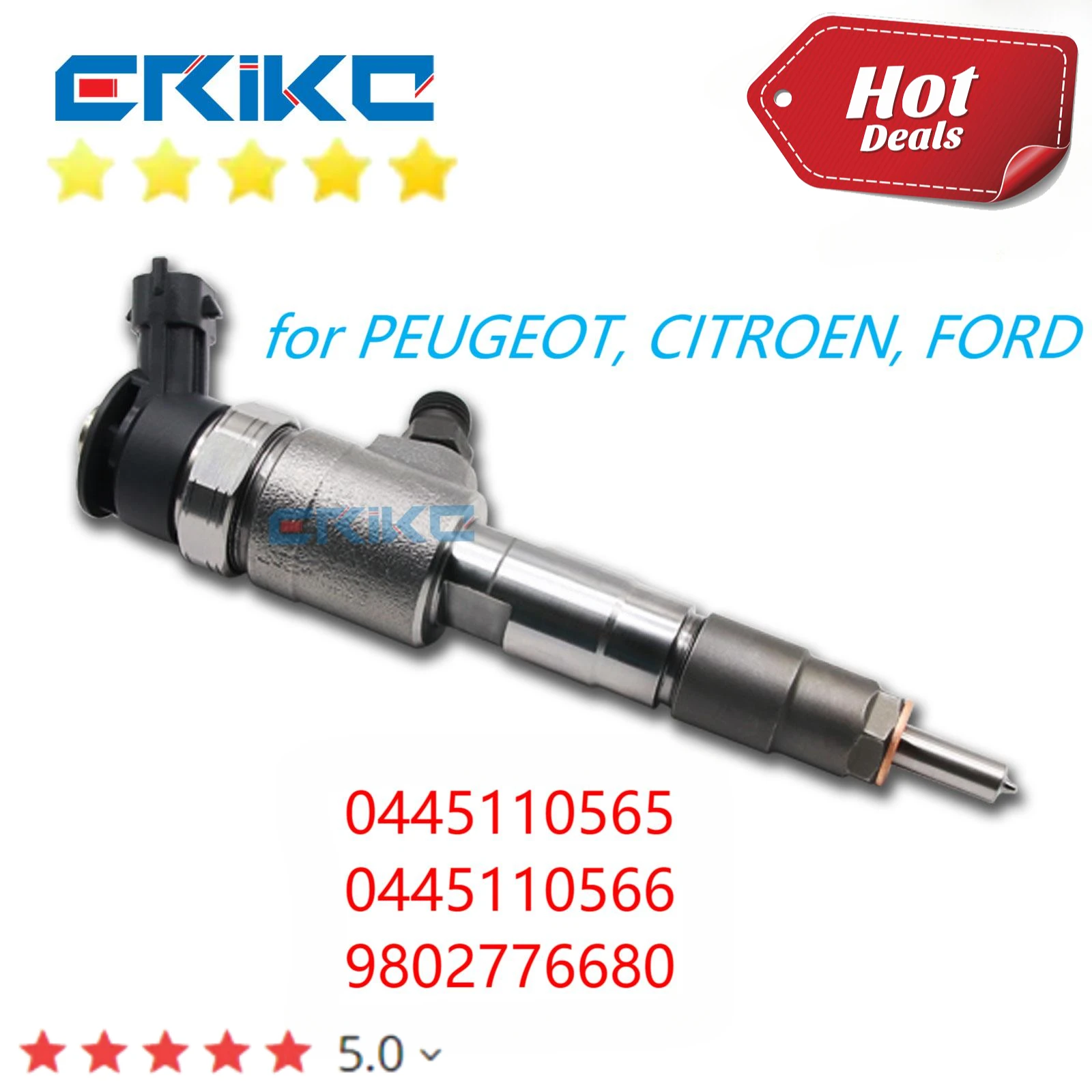 0445110566 Common Rail Injector 0445110565 Diesel Sprayer OEM. 9802776680 For Bosch PEUGEOT, CITROEN, FORD 0 445 110 566