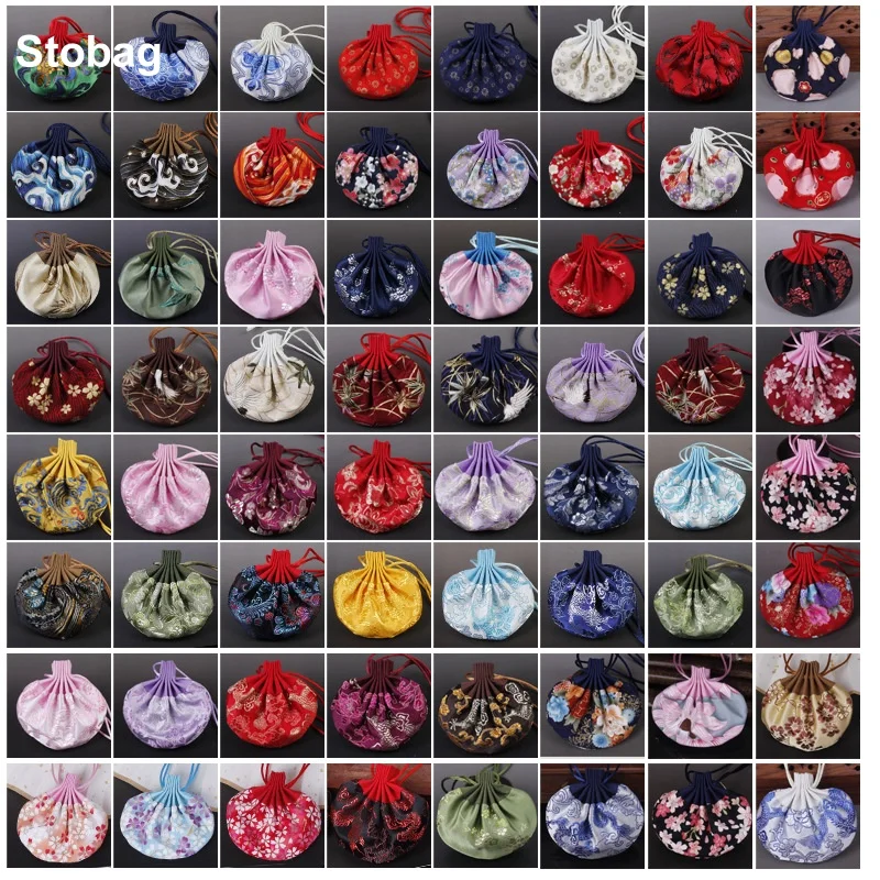 

StoBag 20pcs Chinese Sachet Bags Drawstring Small Hanging Gift Jewelry Packaging Storage Pocket Reusable Pouches Decoration