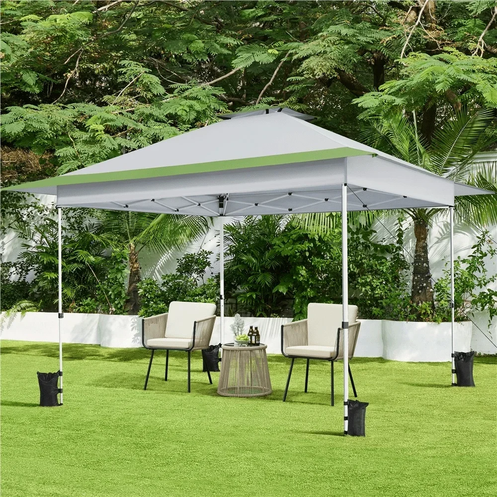 في الهواء الطلق المحمولة المنبثقة المظلة 13x13 قدم ارتفاع قابل للتعديل مقاومة الطقس الصلب المظلة مع المتداول حقيبة التخزين الأحداث #3