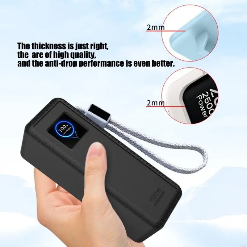 Soft Silicone Sleeve For NexodePro 25000mAh 200W Portable Chargers Case With Cable Durability AntiScratch Shell Cover K1KF