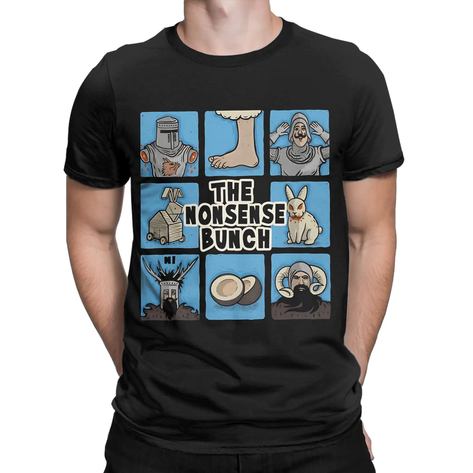 The Nonsense Bunch Funny Monty Python Parody Novelty 100% Cotton T-Shirt Monty Python and the Holy Grail Tops Tees For Men