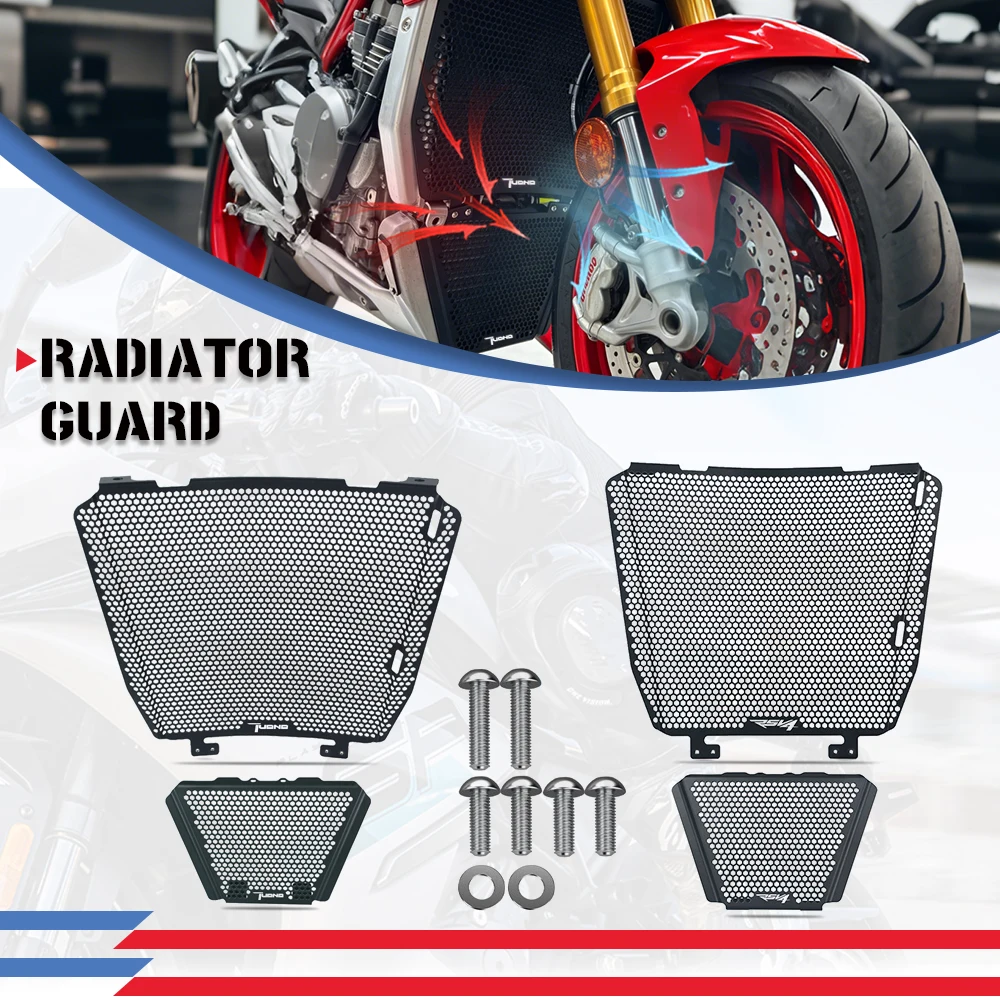 For Aprilia Tuono V4 RSV4 1100 1000 RR RF APRC Factory Radiator Guard Grille Cover Motorcycle Protector Oil Cooler Cover