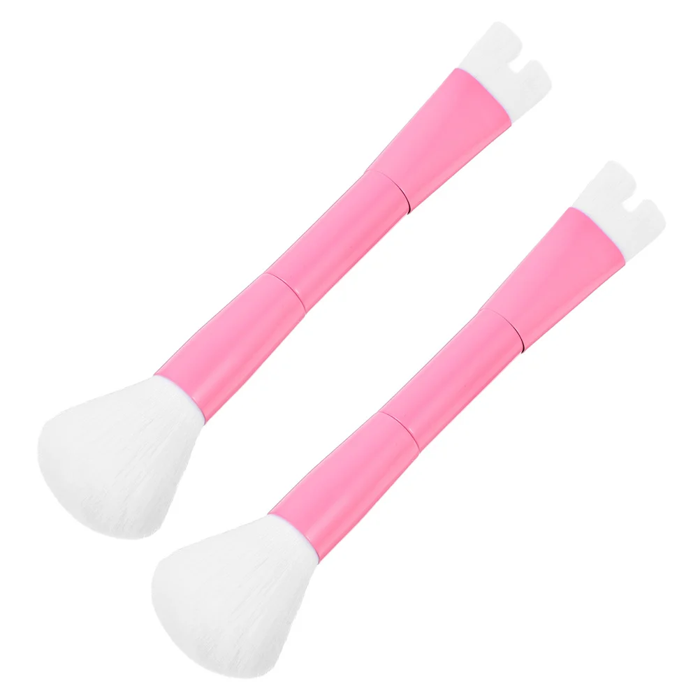 

2pcs Nose Shadow Double -Shaped Powder Blush Highlighter Makeup Tool For Women Nose Contour Brush Makeup Brush