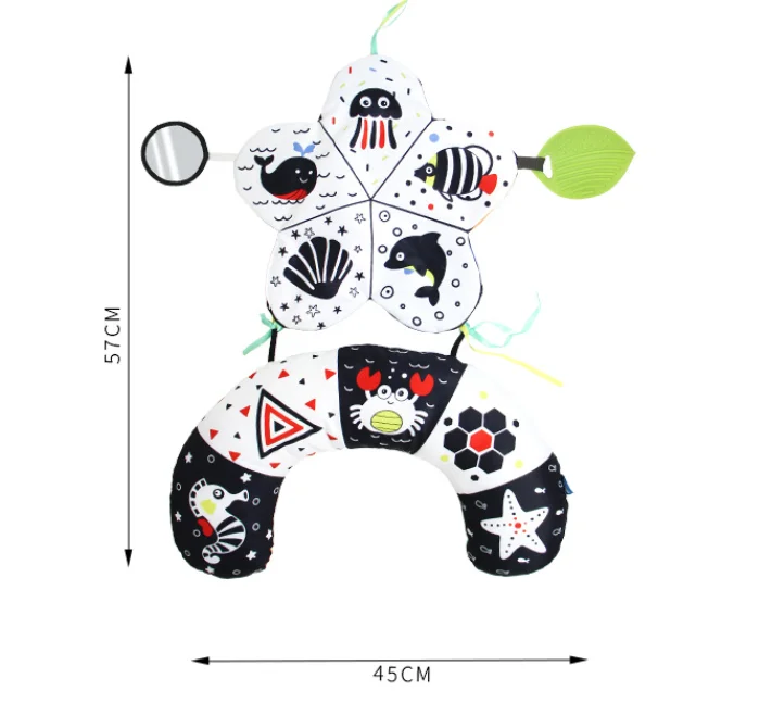 Подушка для новорожденных для обучения, детская подушка для раннего развития, мультяшная подушка для ползания с жевательной вставкой