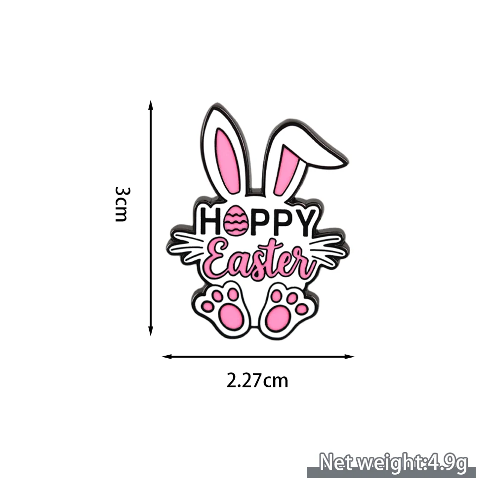 Happy Easter Bunny Enamel Brooch Adorns Easter Eggs Spring Festival Lapel Pins Backpacks Hats accessories Ideal Gift for Holiday