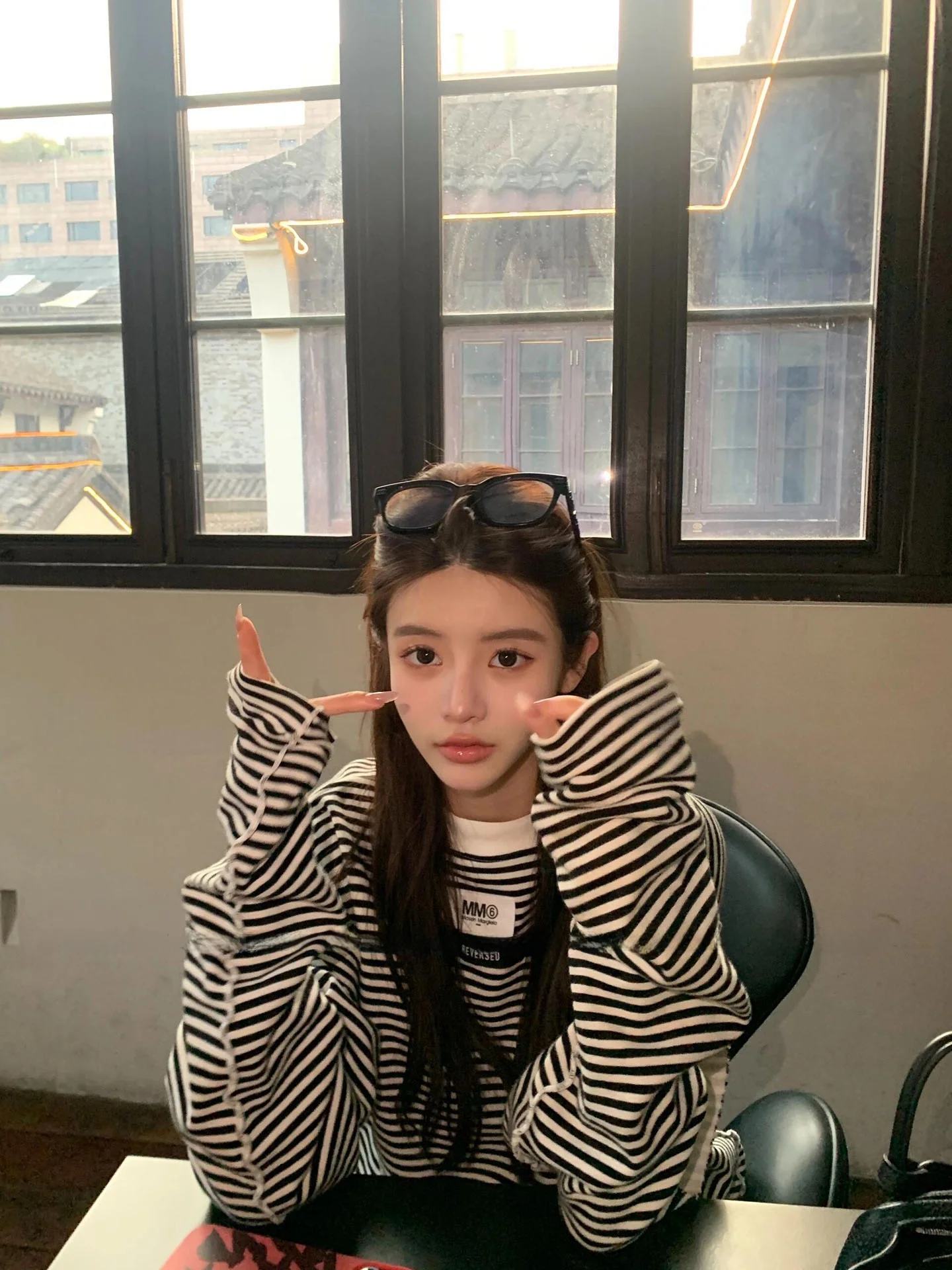 

Женская футболка свободного кроя с цифровым принтом в полоску, модная базовая футболка с длинным рукавом, оверсайз топ для пар, дышащий и удобный.