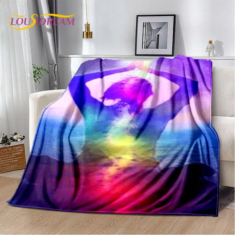 Мягкое плюшевое одеяло Rainbow 7 Мандала чакр в богемном стиле, фланелевое одеяло, покрывало для гостиной, спальни, кровати, дивана, пикника