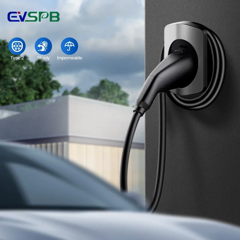 벽걸이 형 자동차 액세서리 용 EV 플러그 홀더 커넥터 유형 2 IEC 62196 EV 충전 케이블 홀스터