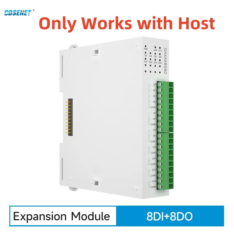 

8DI+8DO Expansion Remote IO Module RS485 Ethernet CDSENET GAXAX8080 Analog Switch Acquisition Modbus TCP RTU Works with Host