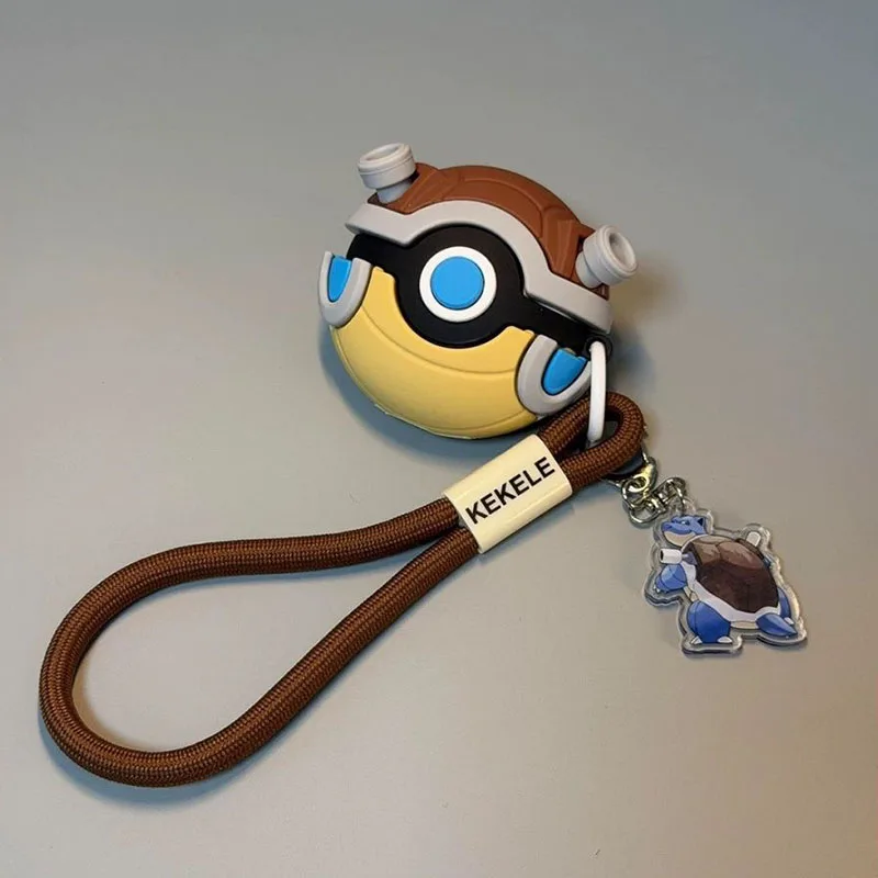 Kawaii Squirtle Pokeball Kopfhörerhülle für AirPods Pro 2 3 4 Cartoon Silikon Stoßfeste Schutzhülle Perfektes Geschenk für Fans