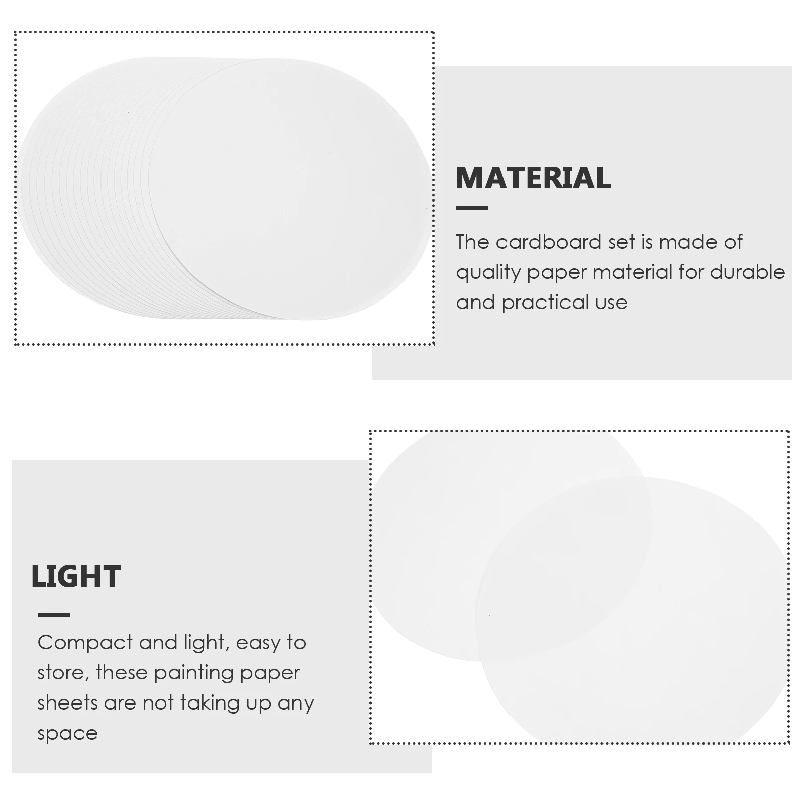 

40 Sheets Round Cardboards Light Brown Painting Paper DIY Decorations Craft Acrylic Oil Art Supplies