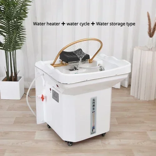 

Movable Head Massager Beauty Grafting Shampoo Basin with Constant Temperature Water Circulation Fumigation Shampoo Chair