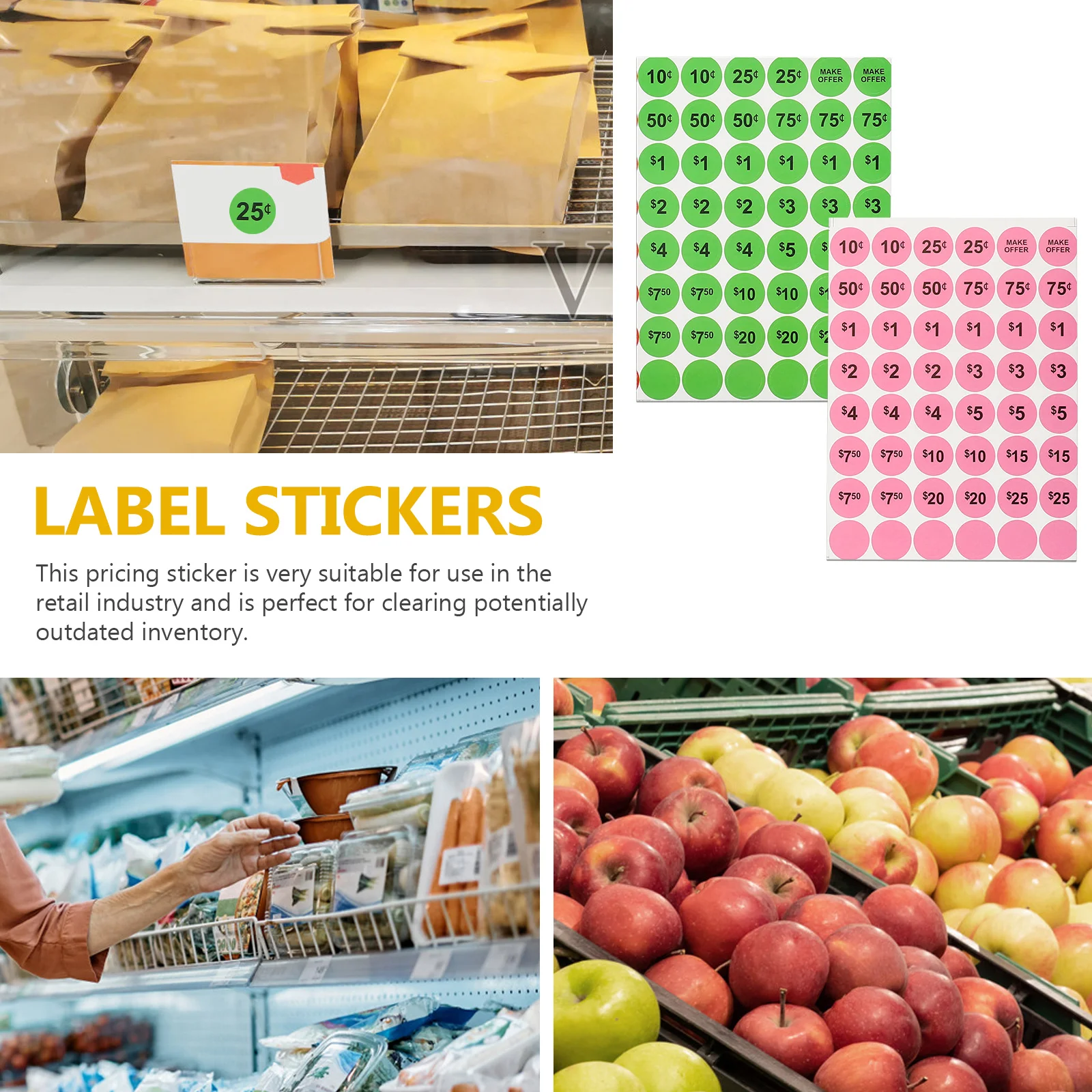 

10 Sheets Removable Price Stickers Efficient Self-Adhesive Labels for Organized Sales Price Stickers Removable