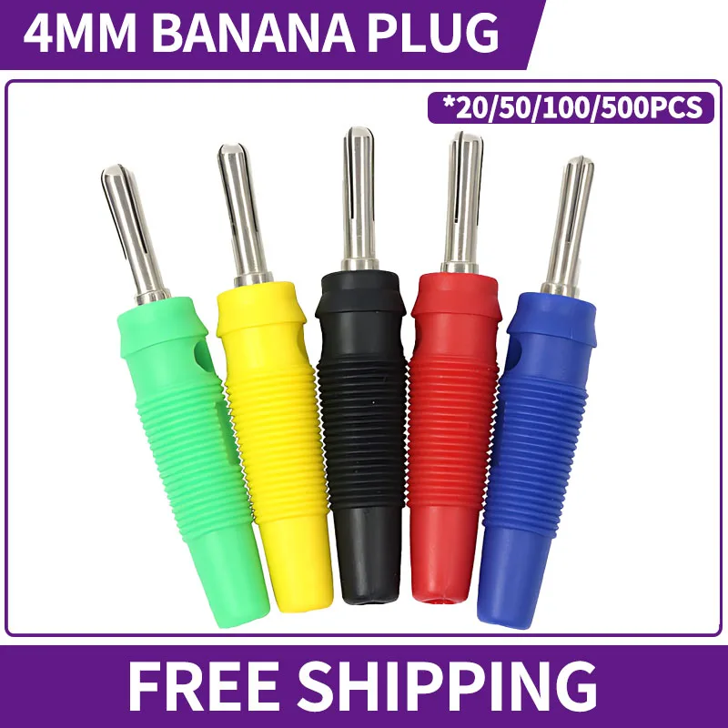 4mm Banana Plug,Lantern Type Stabilized Voltage Power Universal Meter Testing Plug,Solderless Soft Rubber Shell,Anti Slip Sheath