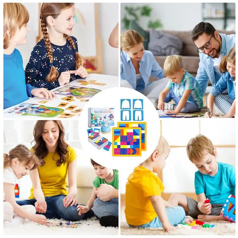 Tailor Master Battle Shape Matching Board Game Toys Children's Educational Thinking Concentration Training Toy Drawing Colour