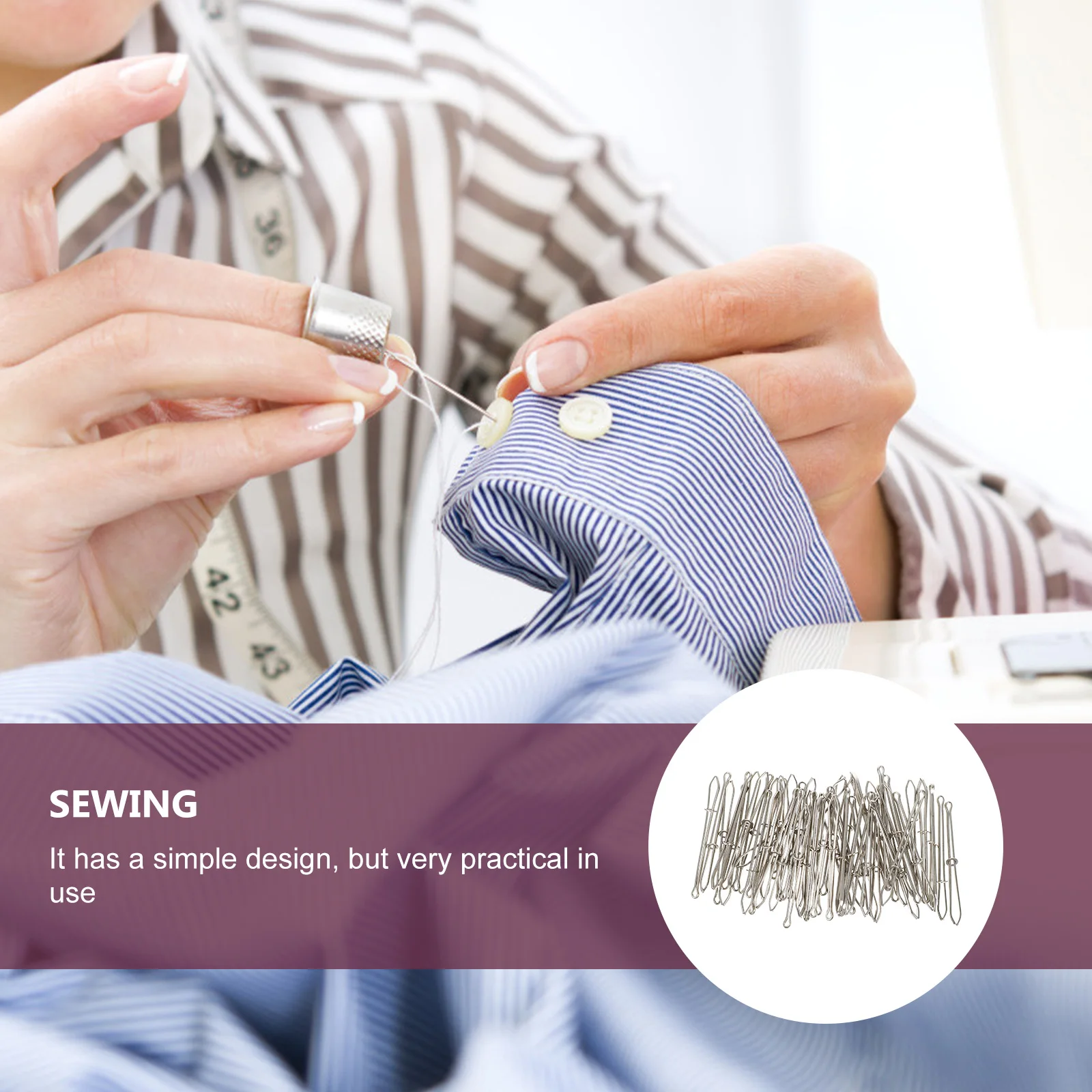 

50pcs Elastic Wearing Rope Threader Stainless Steel Sewing Tool DIY Accessory Practical Helper Weaving Aid
