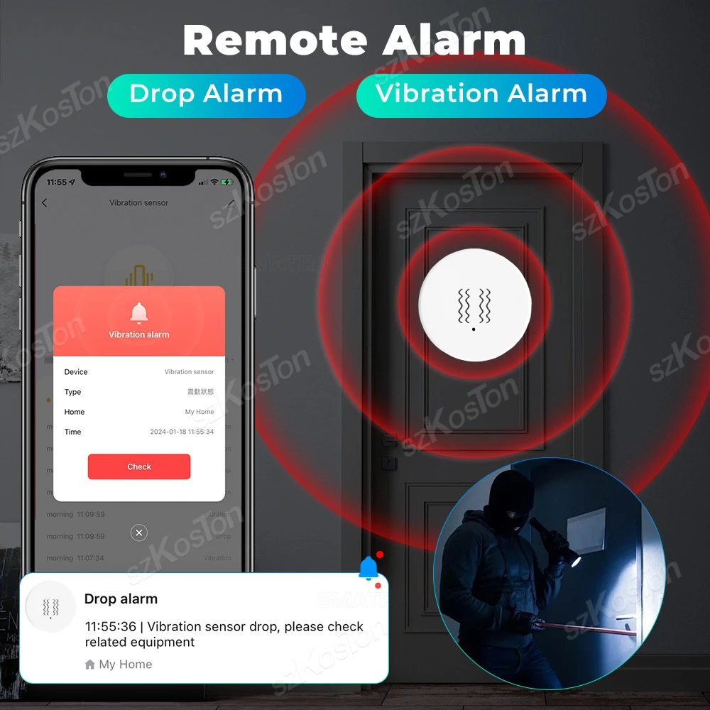 Imagem -03 - Tuya Inteligente Vibração Sensor Zigbee Detector de Gota e Inclinação Home Security e Dispositivos de Proteção Smart Life App Alarme