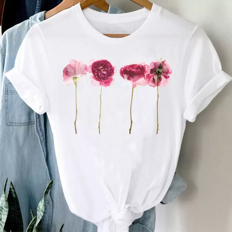 Cotton Women's Summer T-shirts Print Various Patterns Lovely Kawaii Outdoor Street Elegant Tops Casual Daily Life Study Clothes