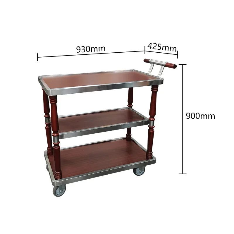 Customizable hotel restaurant beverage service cart ktv cake cart hotel club trolley three-layer snack dining cart
