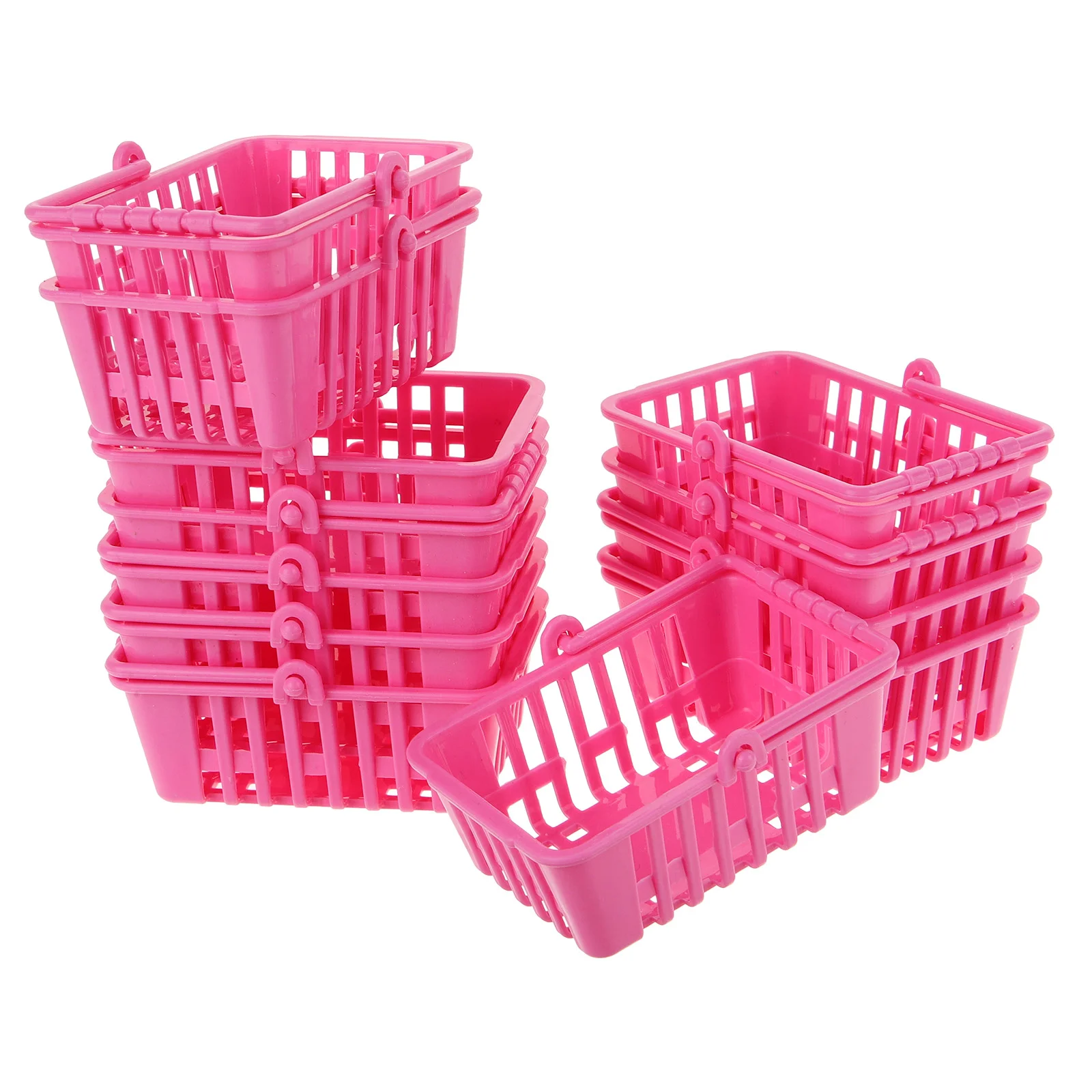 12 Pcs Shopping Basket House with Lid Food Containers Lids Tiny Mini Baskets Prop Toy Picnic Cover