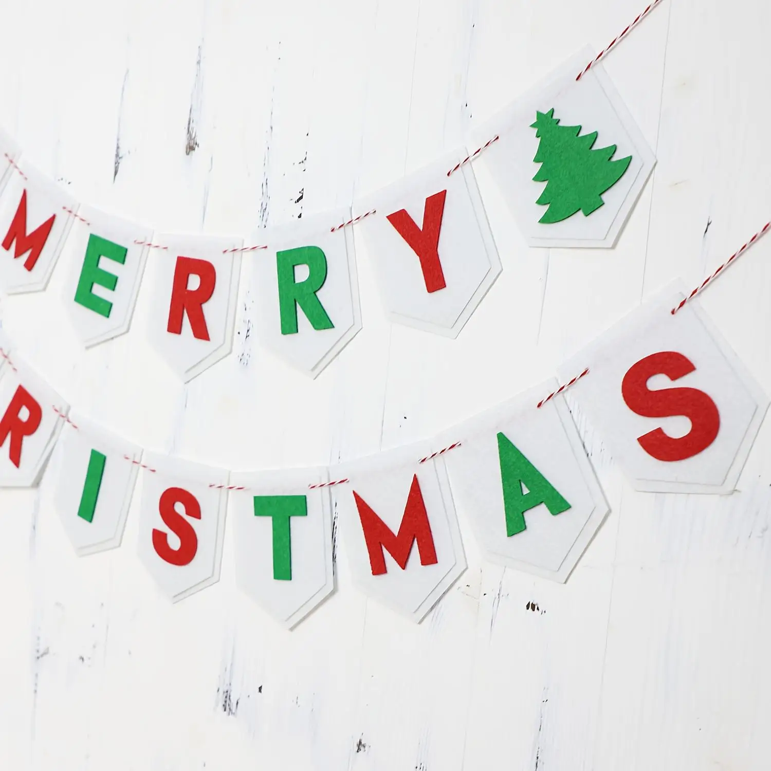 قطعتان من لافتة لباد عيد الميلاد، ديكور مدفأة الحائط باللون الأحمر والأخضر لحفلات العطلات