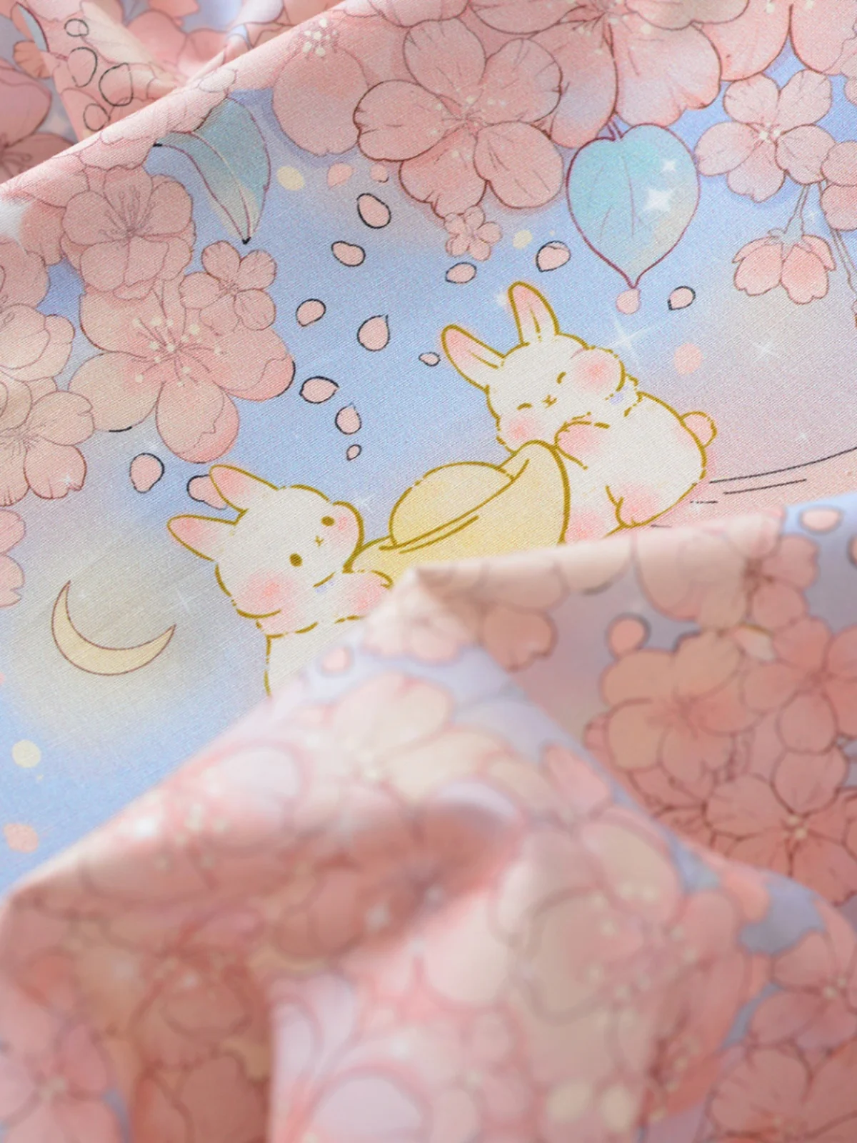 

40 Denier Pure Cotton Elastic Taffeta Fabric Handmade Children's Clothing Material Baby Cartoon Print Fluffy Thin Double All