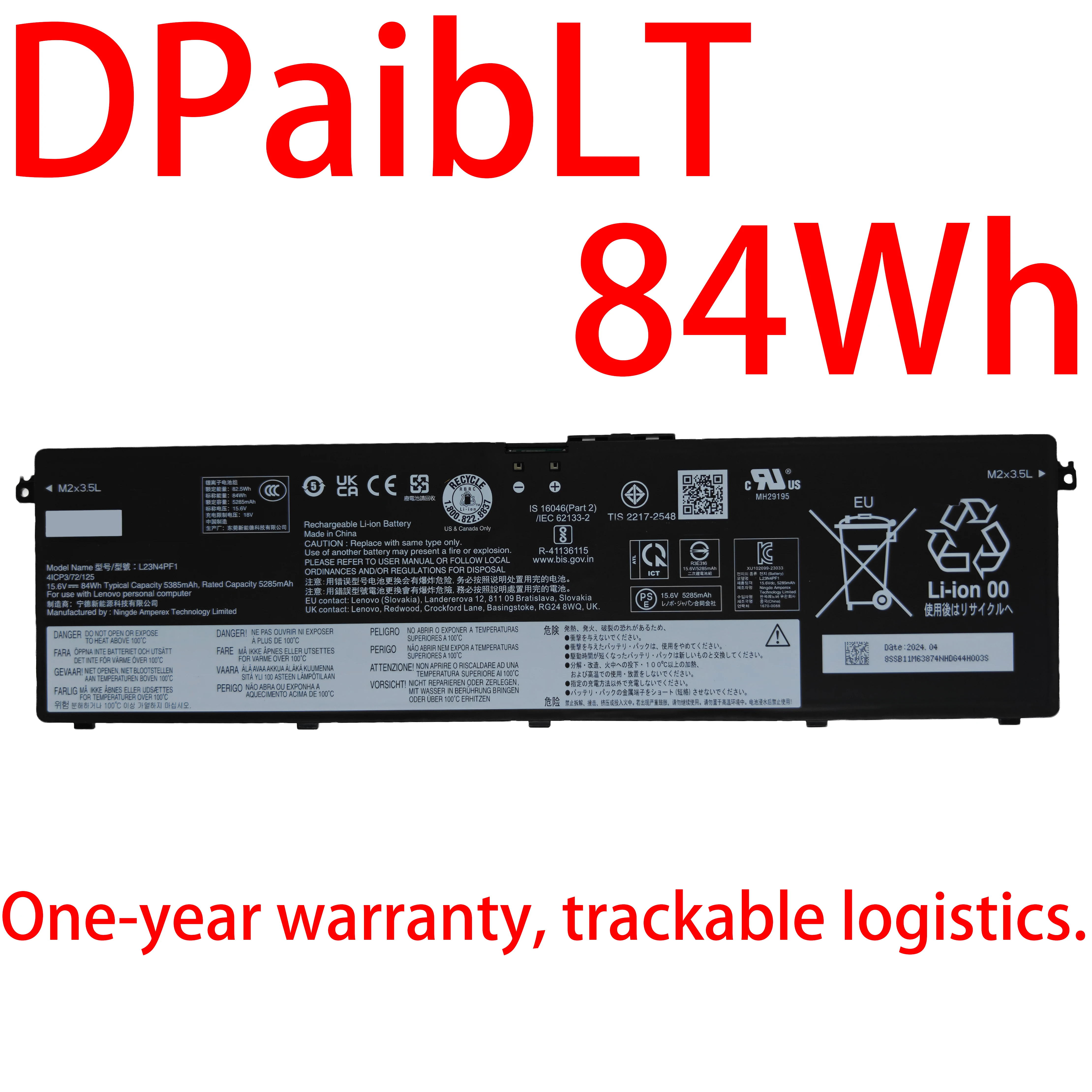 

DPaibLT NEW 84Wh 15.6V L23N4PF1 L23B4PF1 LAPTOP BATTERY For Lenovo IdeaPad Yoga Pro 9 16IMH9 Pro 5 14IMH9 83D2 Pro 5i(Gen10)