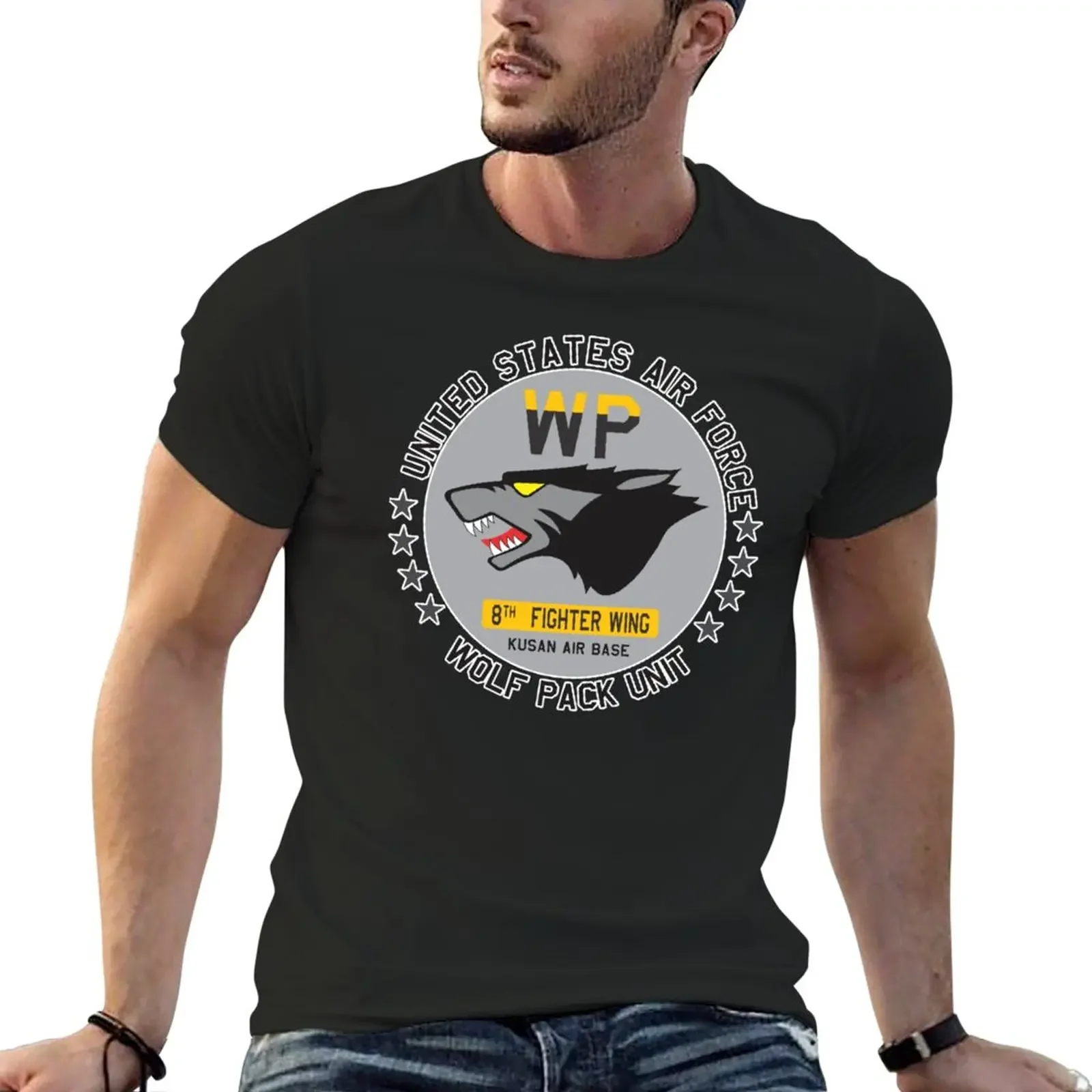 

New Wolf Pack - Kunsan Air Base - USAF - Clean Style Sticker T-Shirt boys white t shirts mens funny t shirts