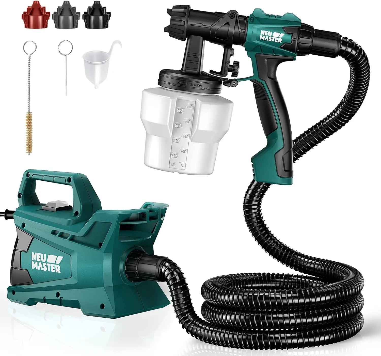 

Electric Paint Sprayer Gun with 6FT Hose, 3 Nozzles for Home Painting Furniture Walls Ceilings