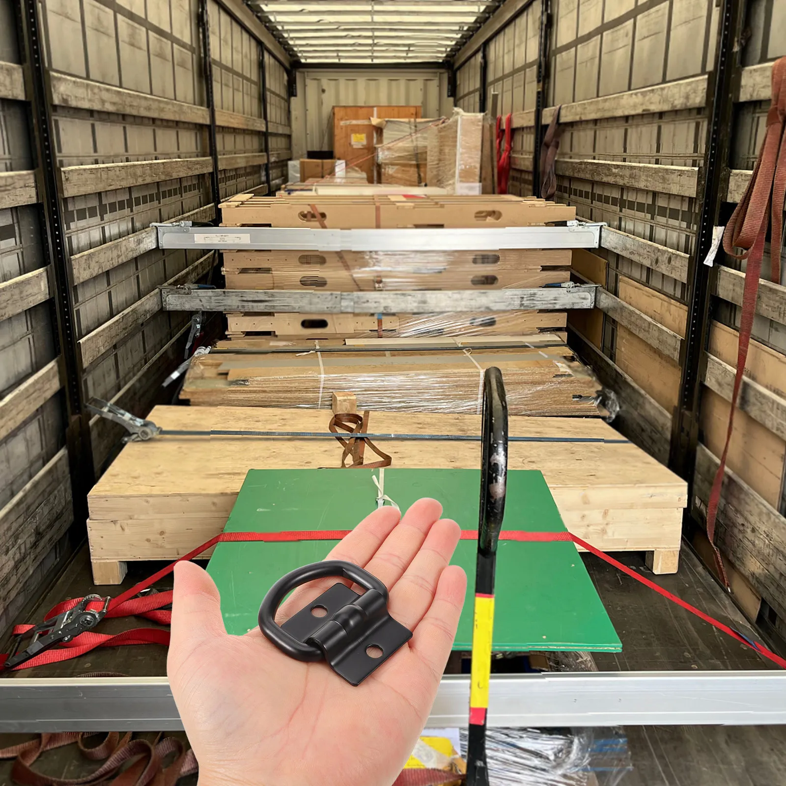 

2Pcs Truck Cargo Heavy Duty Metal Hook Lashing Rings Trailer Tie Down Anchors Truck Bed Tie Down Rings Secure Cargo Fastening