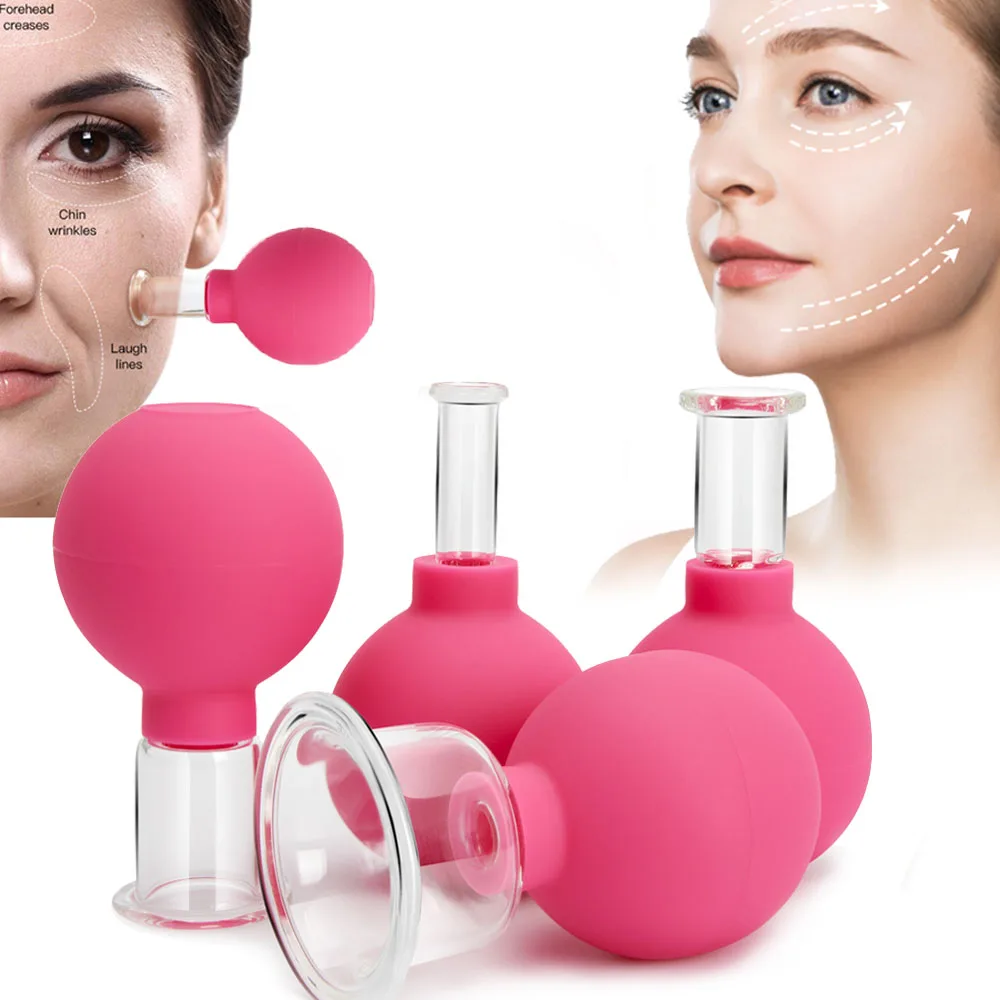 Rubber Vacuum Cupping Massage Facial Suction Cups Anti Cellulite Cans Face Massage Vacuum Jar Anti-Wrinkle Therapy Cupping Jars