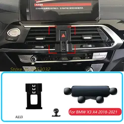 Car Phone Holder For BMW G01 G02 X3 X4 2018-2021 Gravity Stand Mount Support Horizontal GPS Mobile Bracket Accessories With Base