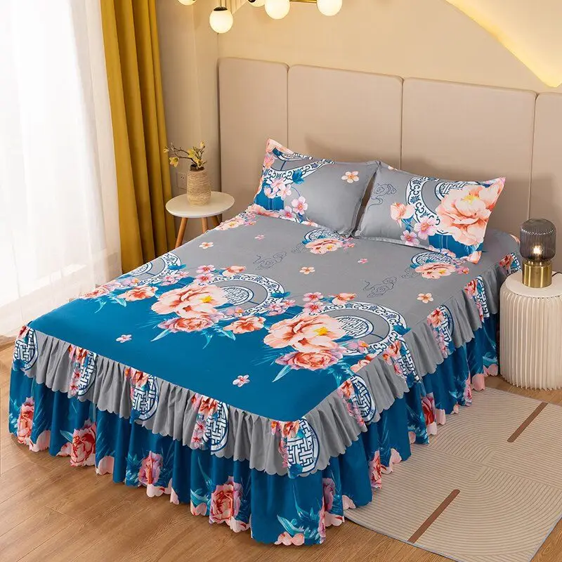 Bed Skirt Four Season Universal Princess Luxury Modern Bedspread Comfortable Breathable King Queen Size Nordic Non-slip Home