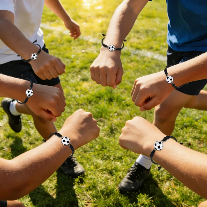 5/10 Stück Fußball-Armbänder, Charm-Geschenke für Kindergeburtstage, Gastgeschenke, Piñata-Füller, Sportthemen-Party-Dekorationszubehör – Detail 9