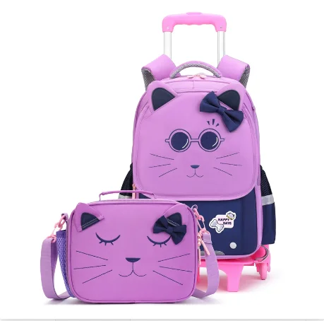 

Школьный рюкзак на колесиках с сумочкой для девочек, школьный рюкзак на колесиках, набор сумок для девочек, дорожный рюкзак на колесиках